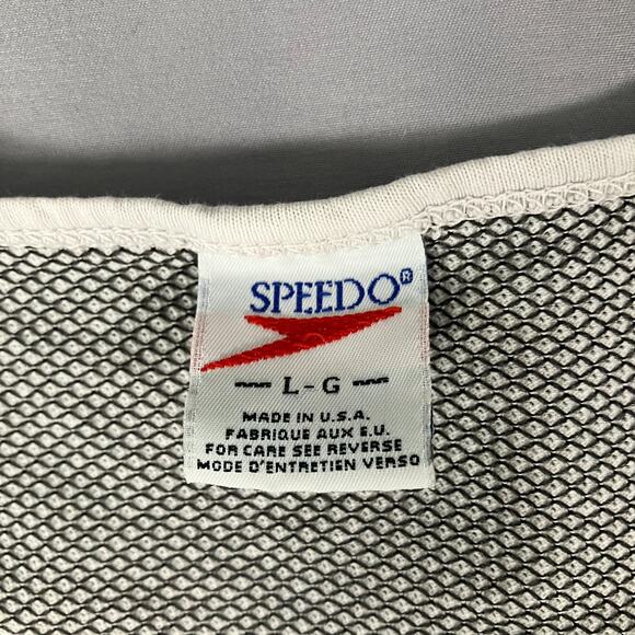 Vintage Speedo Mesh Tank Top Men’s Large White Athletic USA Made - Picture 2 of 9